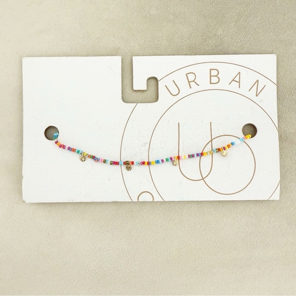 NWT Urban Outfitters Rainbow Mini Bead Charm Necklace - Picture 1 of 3
